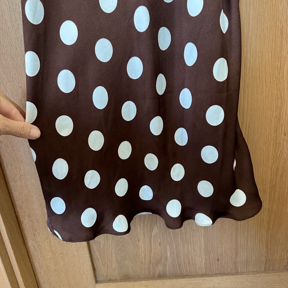 HEMANT & NANDITA Brown and White Polka Dot Dress size Small - Picture 12 of 16